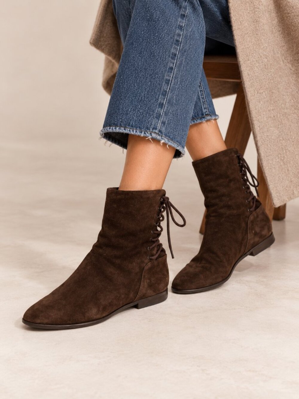 Armando D'Alessandro Brown Suede Lace-Up Ankle Boots EUR 38.5